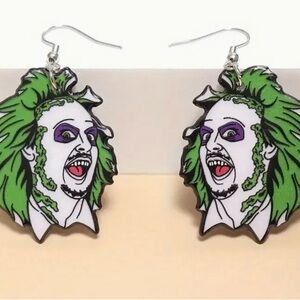 Beetlejuice Earrings NWT Acrylic Pendant Style Halloween BOGO